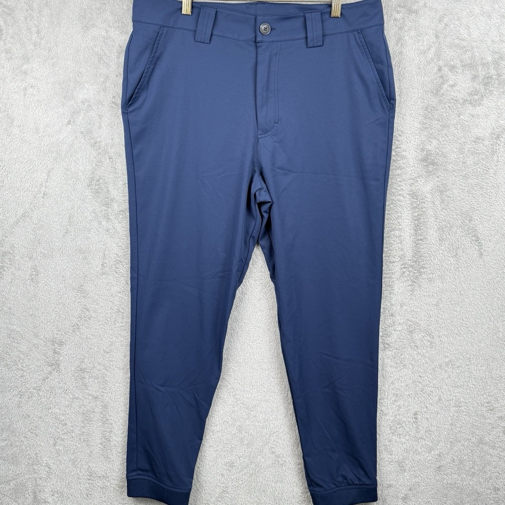 Tee Up Pants Mens 36 Blue Slim Performance Golf Jogger Casual Preppy Made in USA